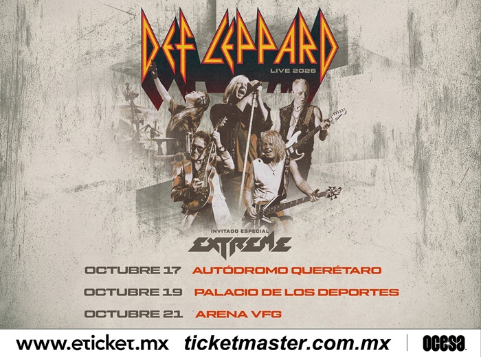 Def Leppard anuncia fechas por Sudamérica y México en octubre y noviembre de 2026