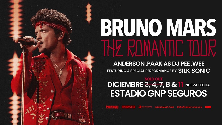 Bruno Mars Amplía The Romantic Tour con Nuevas Fechas en Australia, Asia y Ciudad de México